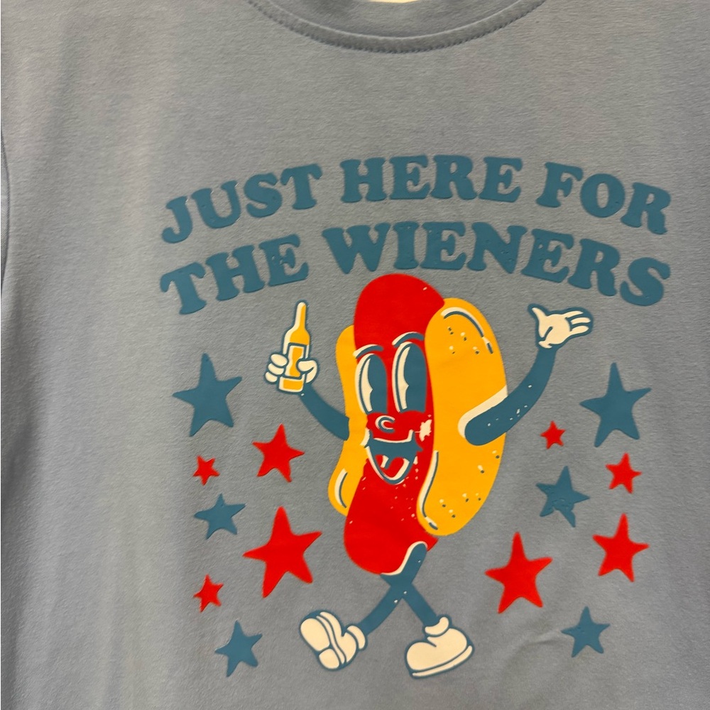 “Just here for the Wieners” Funny Graphic T-Shirt Size Large - Picture 5 of 12